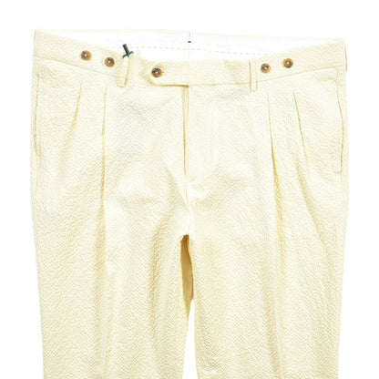 BERWICH “BARBER LONG” ストレッチコットン シアサッカー ツータックパンツ