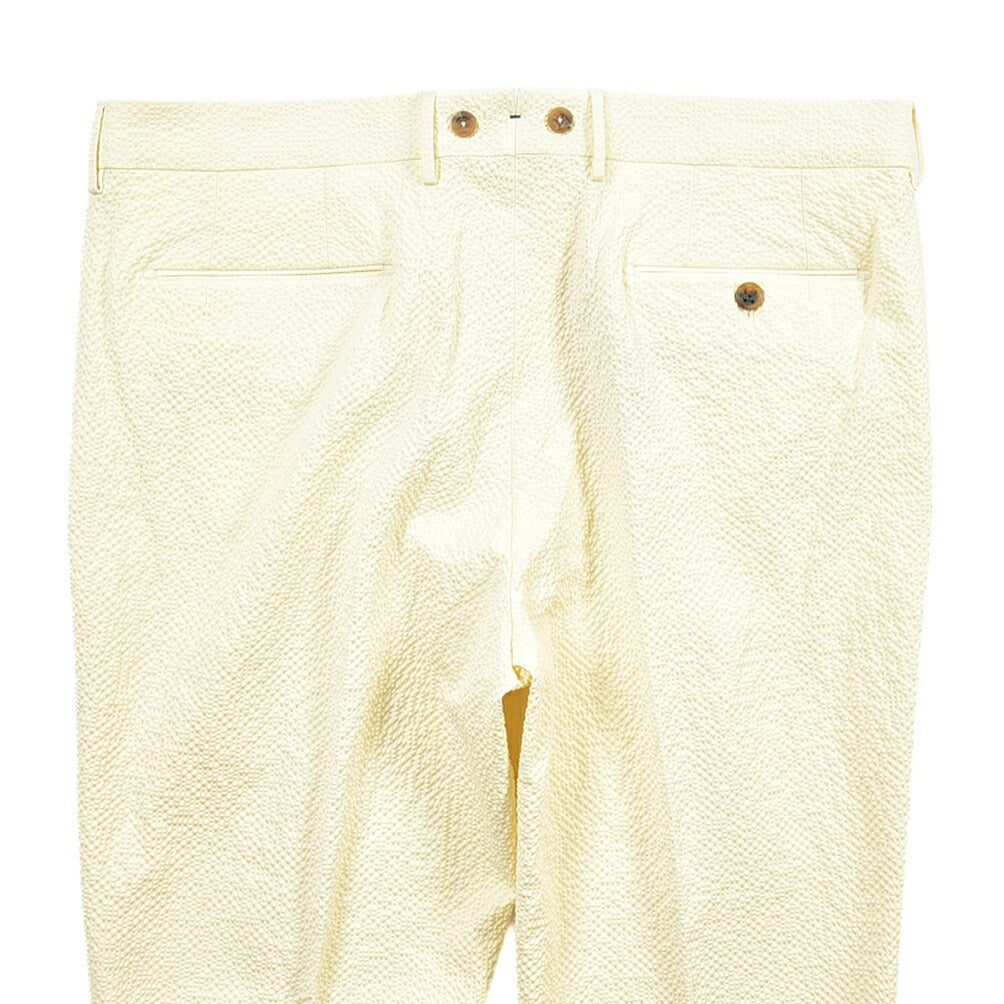 BERWICH “BARBER LONG” ストレッチコットン シアサッカー ツータックパンツ