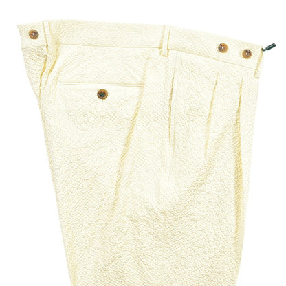 BERWICH “BARBER LONG” ストレッチコットン シアサッカー ツータックパンツ