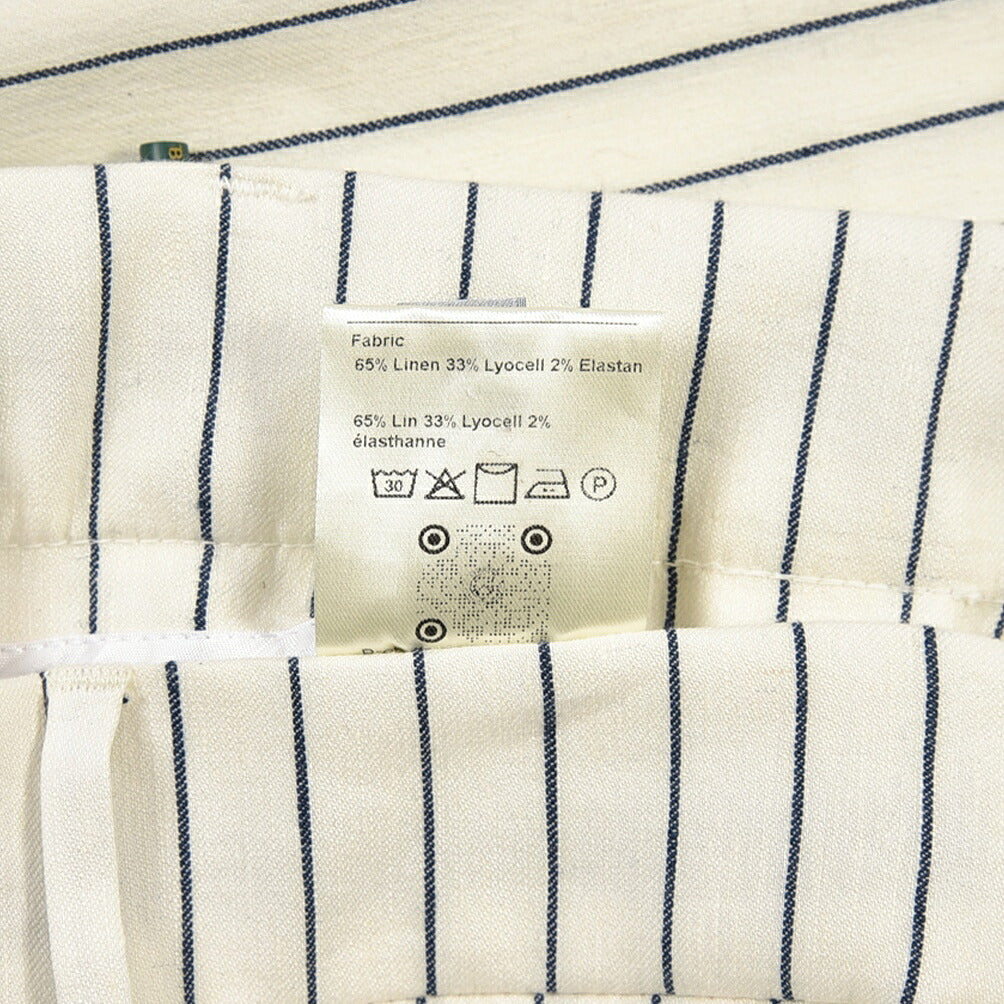 BERWICH “SPIAGGIA 1P” リネン混 ドローコード付きワンタックスラックス