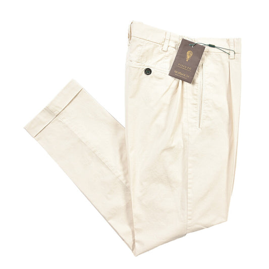BERWICH “RETRO ELAX-GD” ストレッチコットン ワンタックチノパンツ