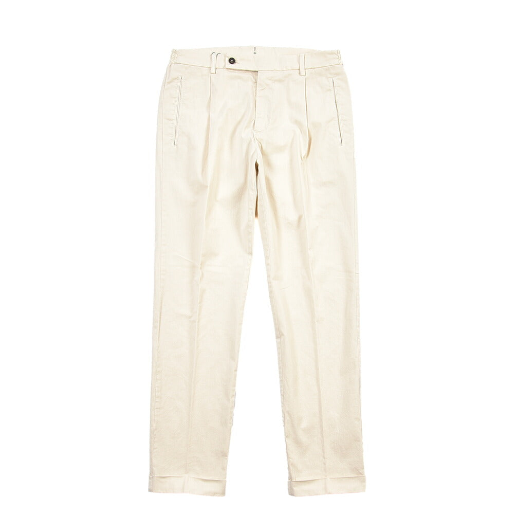 BERWICH “RETRO ELAX-GD” ストレッチコットン ワンタックチノパンツ