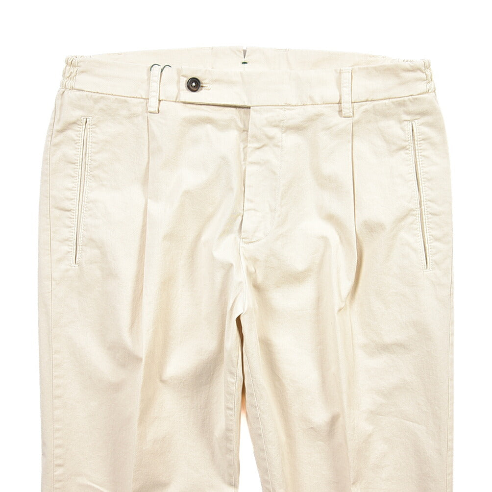 BERWICH “RETRO ELAX-GD” ストレッチコットン ワンタックチノパンツ