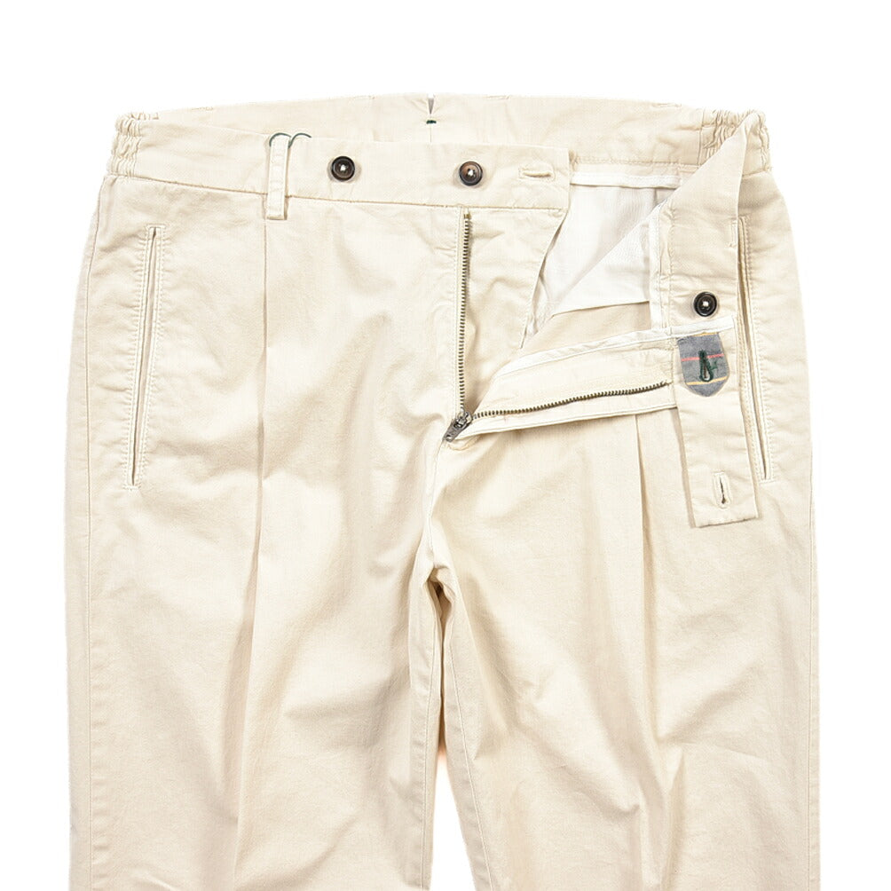 BERWICH “RETRO ELAX-GD” ストレッチコットン ワンタックチノパンツ