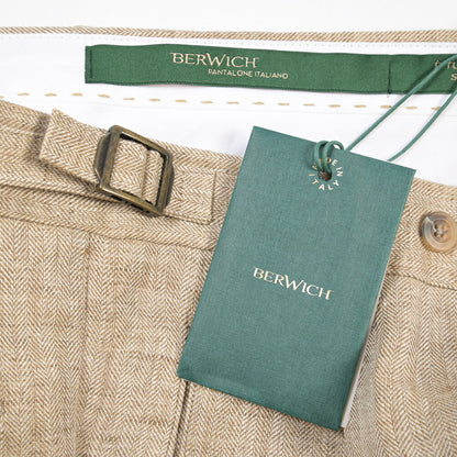 BERWICH “RETRO 1P” リネン100% ワンタックスラックス
