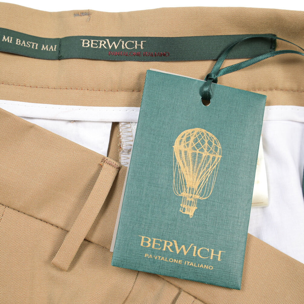 BERWICH “NEW GRAPPA” コットン100% ワンタックチノパンツ (ソラーロ)