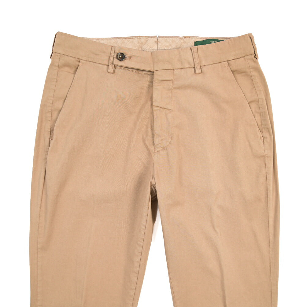 BERWICH “STROMS FF-GD” シルク混コットン ノータックパンツ