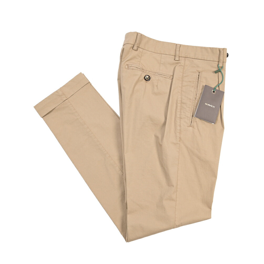 BERWICH “RETRO-GD” ストレッチコットン ワンタックチノパンツ