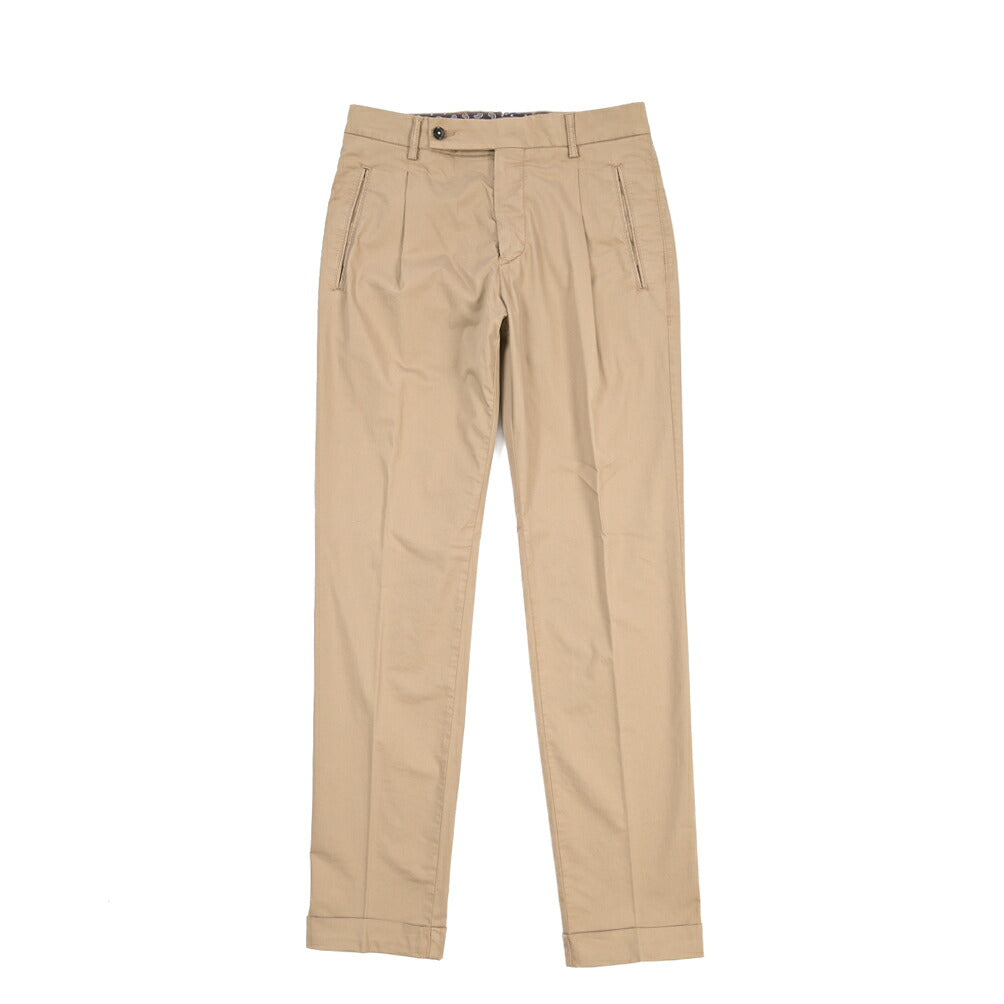 BERWICH “RETRO-GD” ストレッチコットン ワンタックチノパンツ