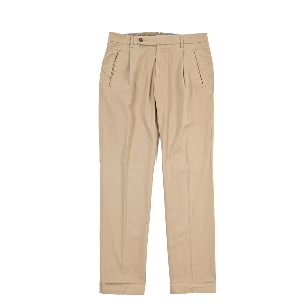 BERWICH “RETRO THECA 1P” ストレッチコットン ワンタックチノパンツ