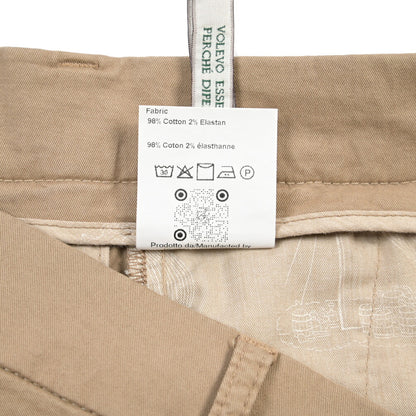 BERWICH “DAB FF CROP-GD” ストレッチコットン ノータックチノパンツ