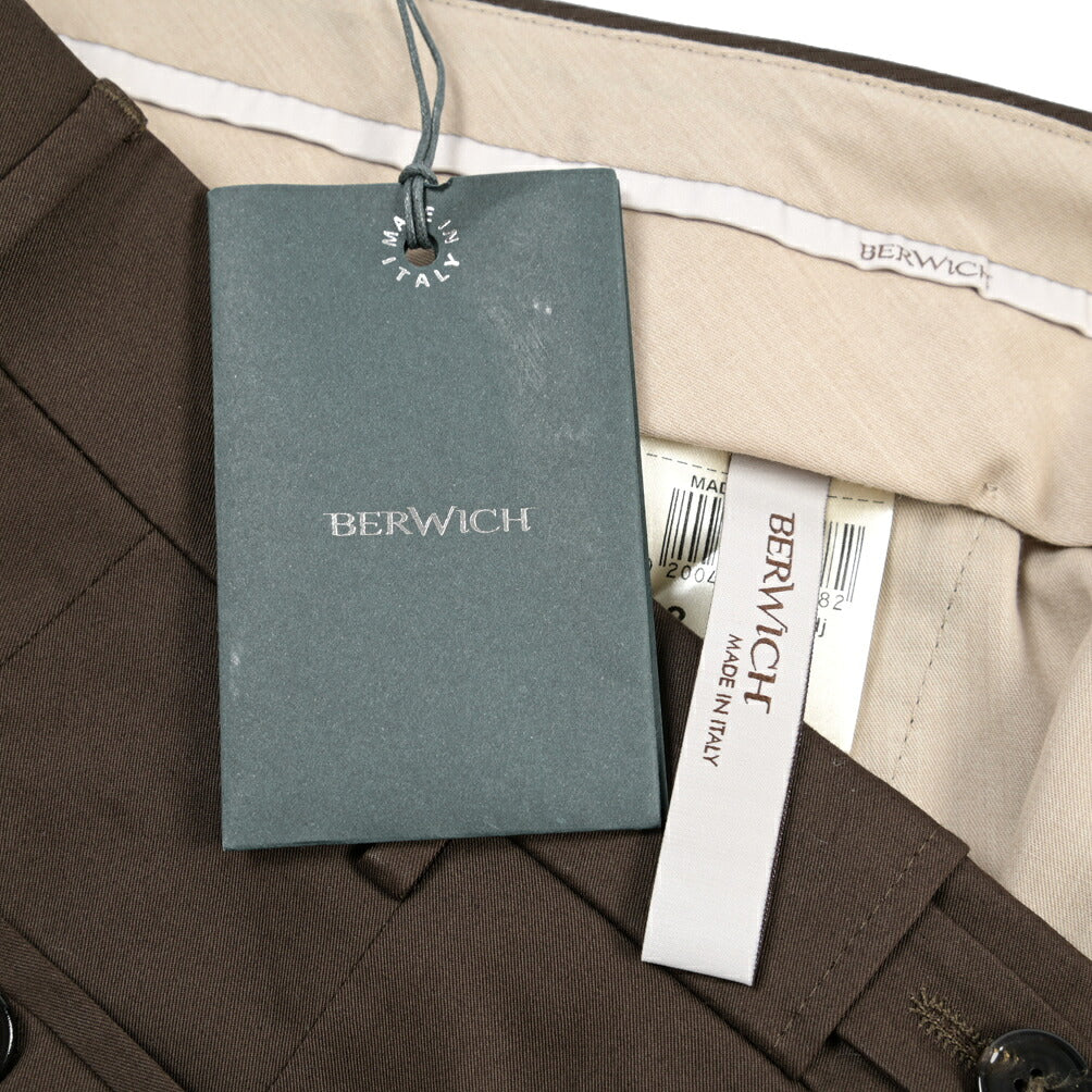 BERWICH “VK RETRO ADJ” ストレッチコットン ワンタックチノパンツ