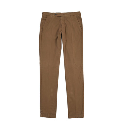 BERWICH “MORELLO-GD” シルク混コットン ノータックチノパンツ