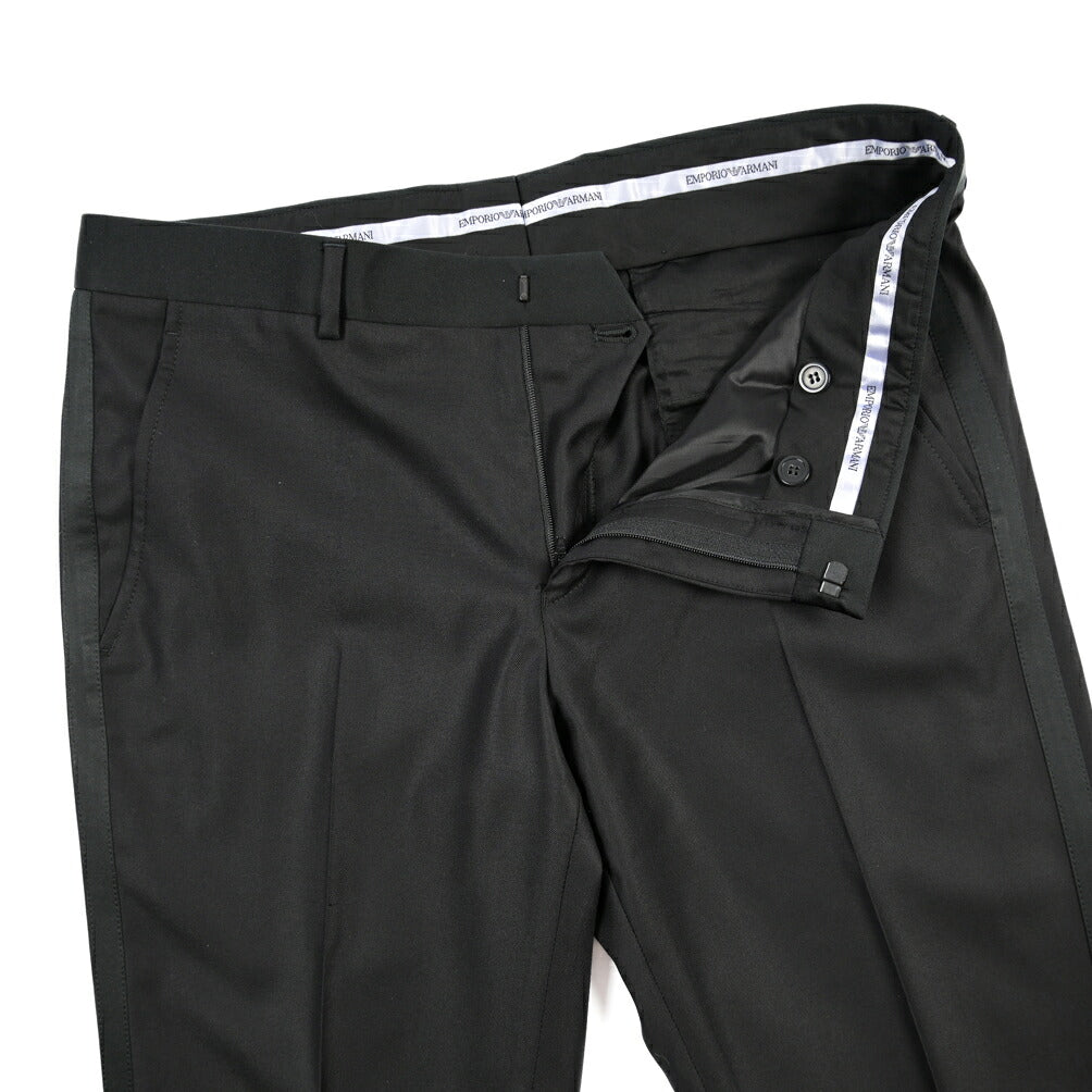 EMPORIO ARMANI シルク混ウール タキシードスラックス