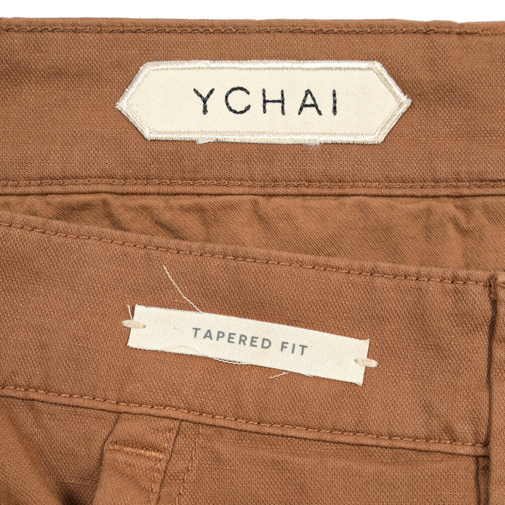 YCHAI “ROBUSTO” リネン混コットン ノータックカーゴパンツ
