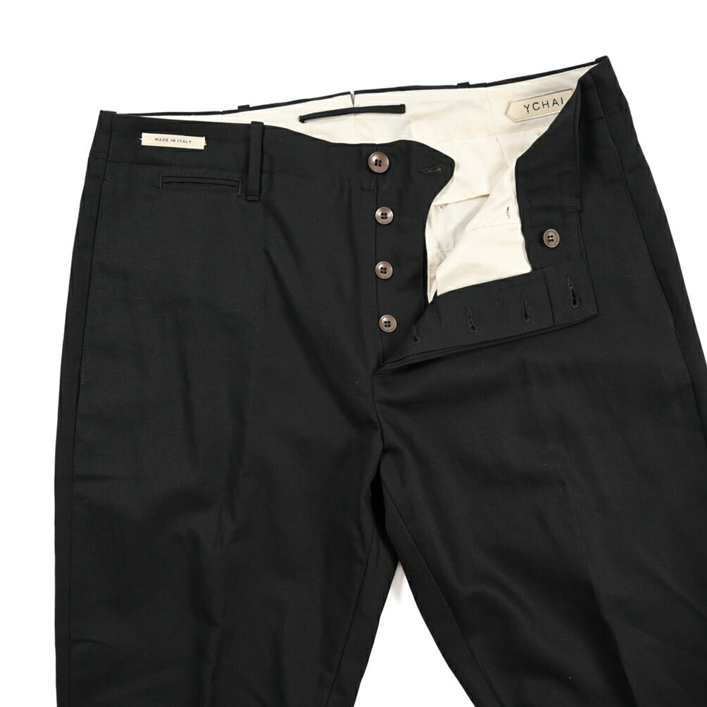 SUMMER SALE｜YCHAI “ROBUSTO” リネン混コットン ノータックパンツ / TAPERED FIT