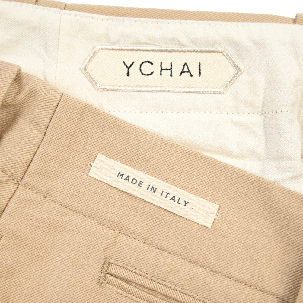 YCHAI “ROBUSTO” コットン100% ノータックチノパンツ / TAPERED FIT