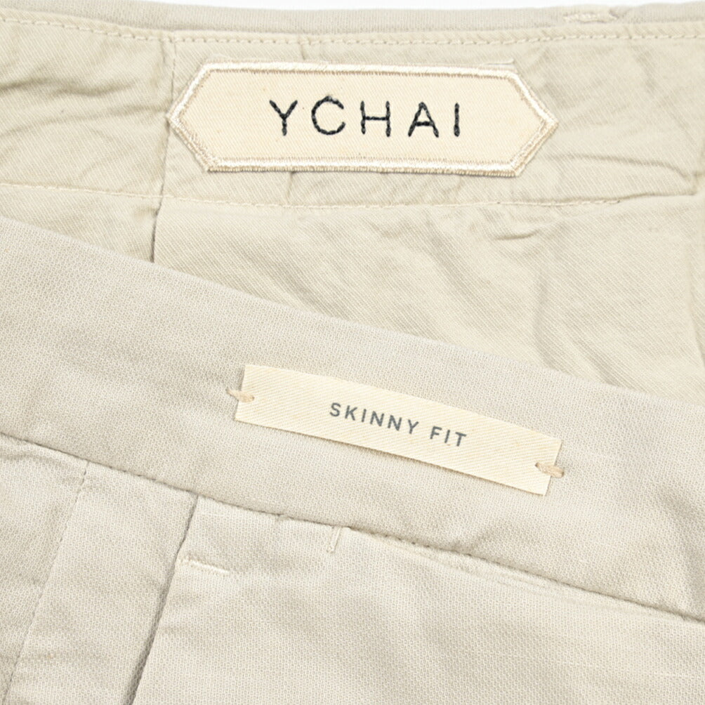 YCHAI “PANATELA” リネン混コットン ノータックストレッチパンツ / SKINNY FIT