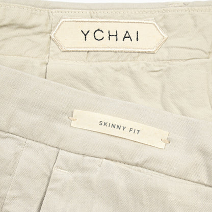 YCHAI “PANATELA” リネン混コットン ノータックストレッチパンツ / SKINNY FIT