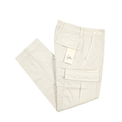 YCHAI “ROBUSTO” リネン混コットン ノータックカーゴパンツ / TAPERED FIT