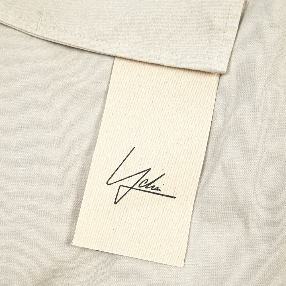 YCHAI “ROBUSTO” リネン混コットン ノータックカーゴパンツ / TAPERED FIT