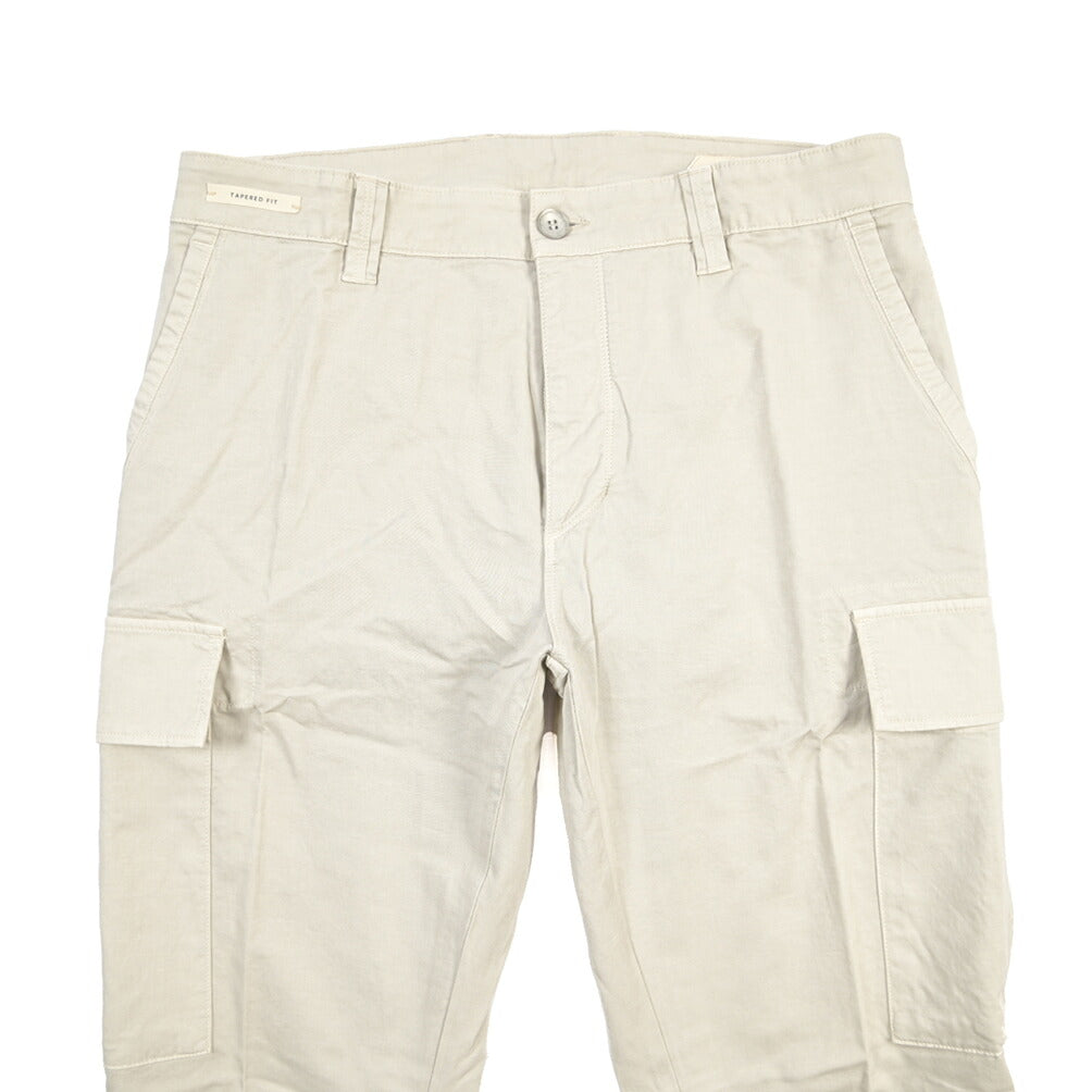 YCHAI “ROBUSTO” リネン混コットン ノータックカーゴパンツ / TAPERED FIT