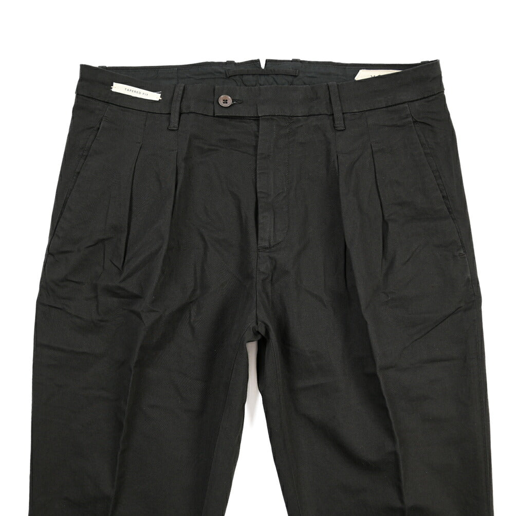 YCHAI “ROBUSTO” リネン混コットン ツータックパンツ / TAPERED FIT