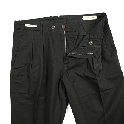 YCHAI “ROBUSTO” リネン混コットン ツータックパンツ / TAPERED FIT