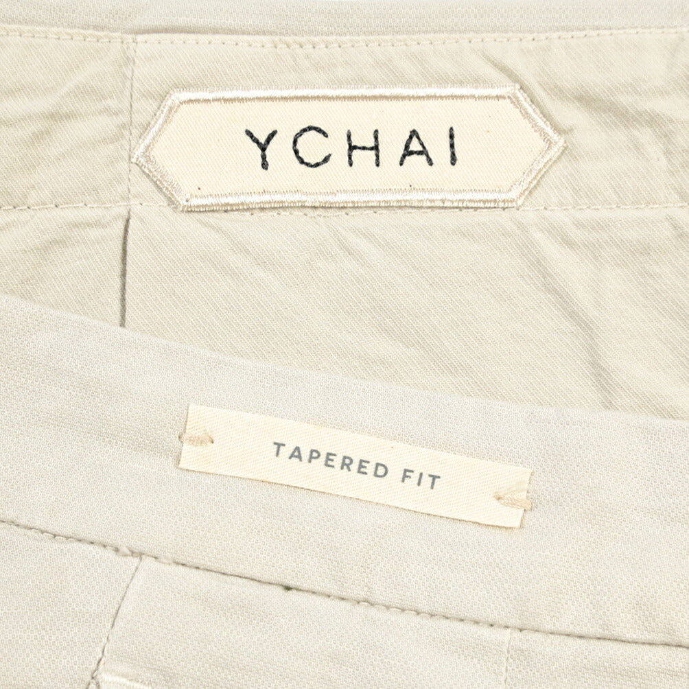 YCHAI “ROBUSTO” リネン混コットン ツータックパンツ / TAPERED FIT