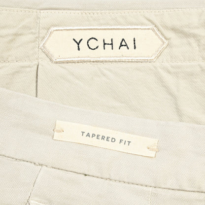 YCHAI “ROBUSTO” リネン混コットン ツータックパンツ / TAPERED FIT