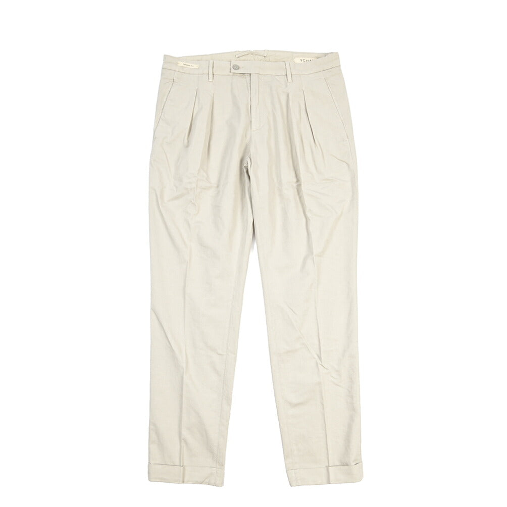 YCHAI “ROBUSTO” リネン混コットン ツータックパンツ / TAPERED FIT