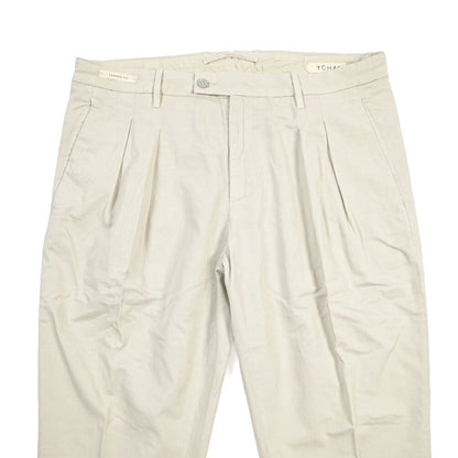YCHAI “ROBUSTO” リネン混コットン ツータックパンツ / TAPERED FIT