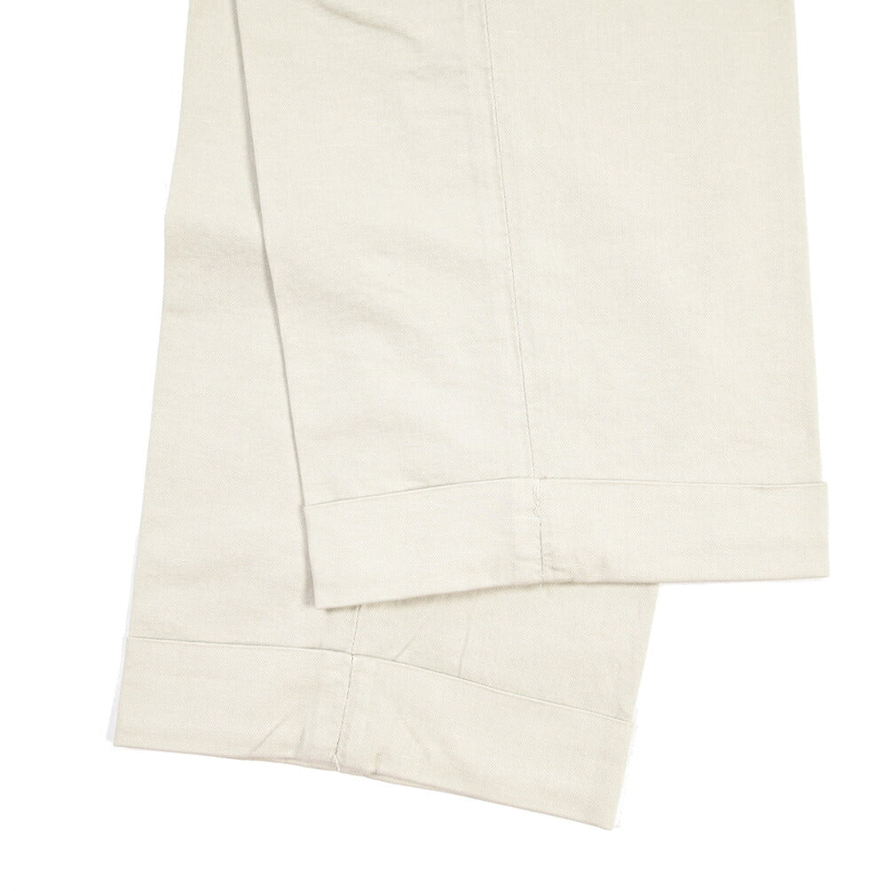 YCHAI “ROBUSTO” リネン混コットン ツータックパンツ / TAPERED FIT