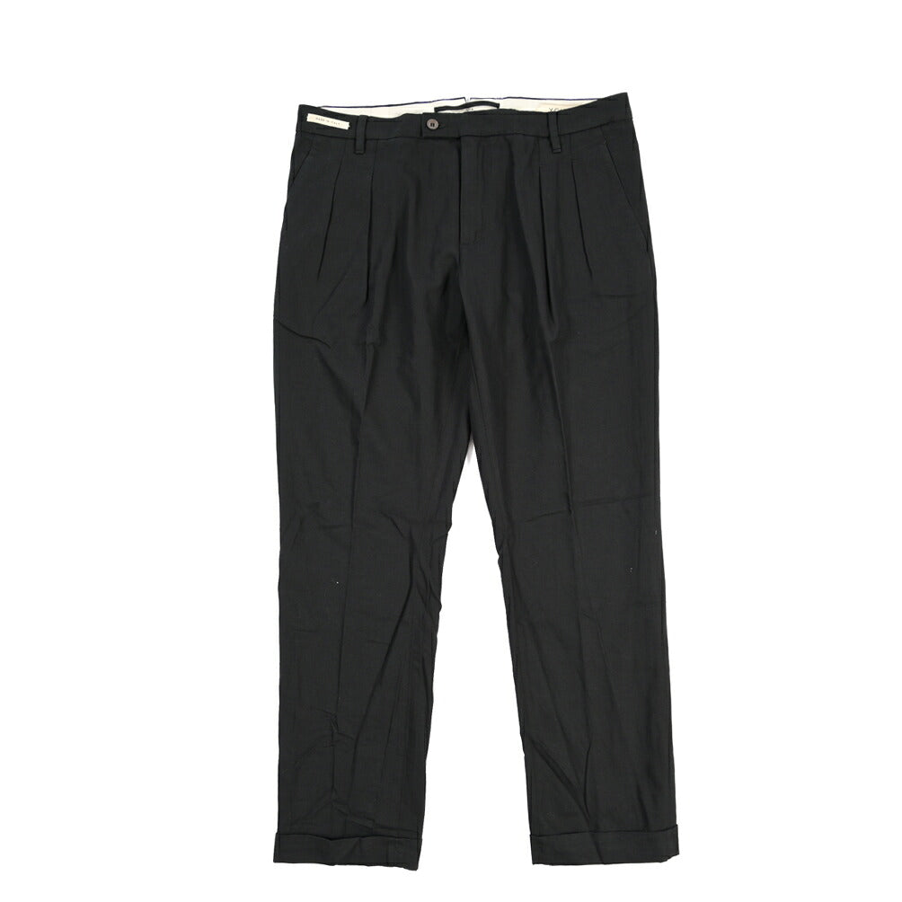 YCHAI “ROBUSTO” リネン混コットン ツータックパンツ / TAPERED FIT
