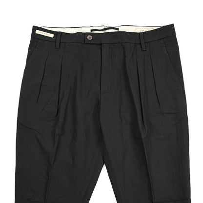 YCHAI “ROBUSTO” リネン混コットン ツータックパンツ / TAPERED FIT