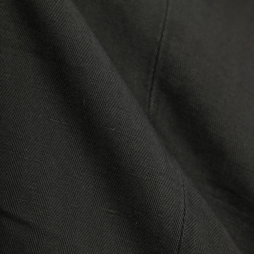 YCHAI “ROBUSTO” リネン混コットン ツータックヘリンボーンパンツ / TAPERED FIT