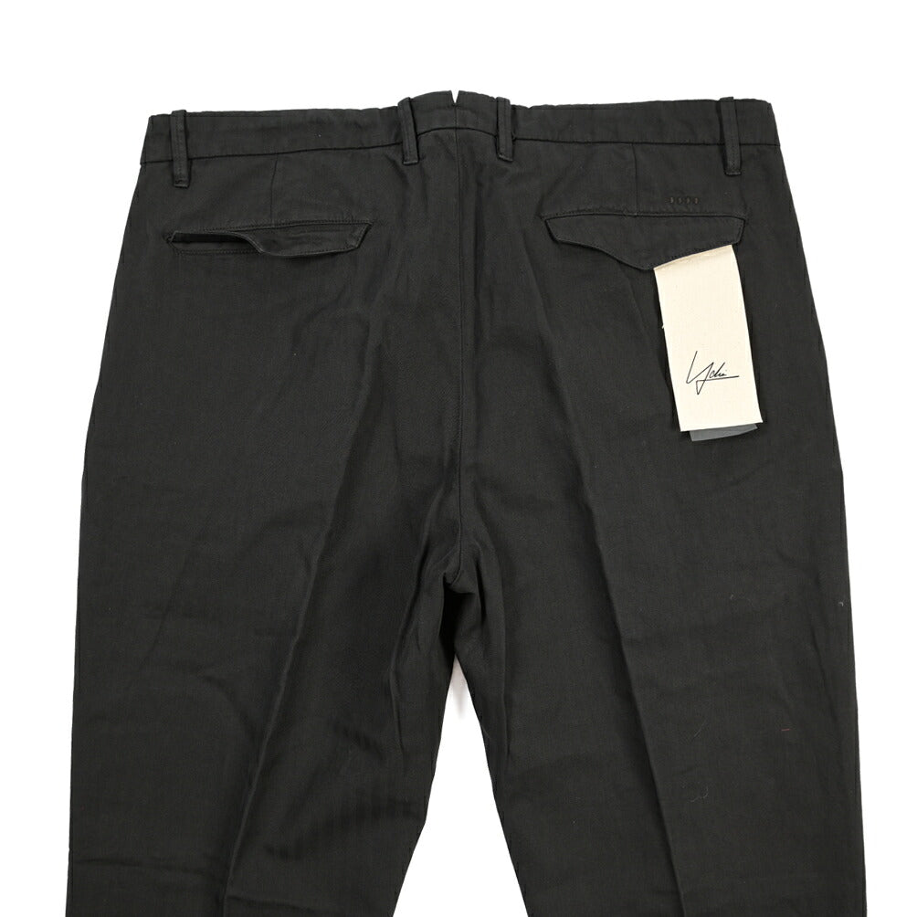 YCHAI “ROBUSTO” リネン混コットン ツータックヘリンボーンパンツ / TAPERED FIT