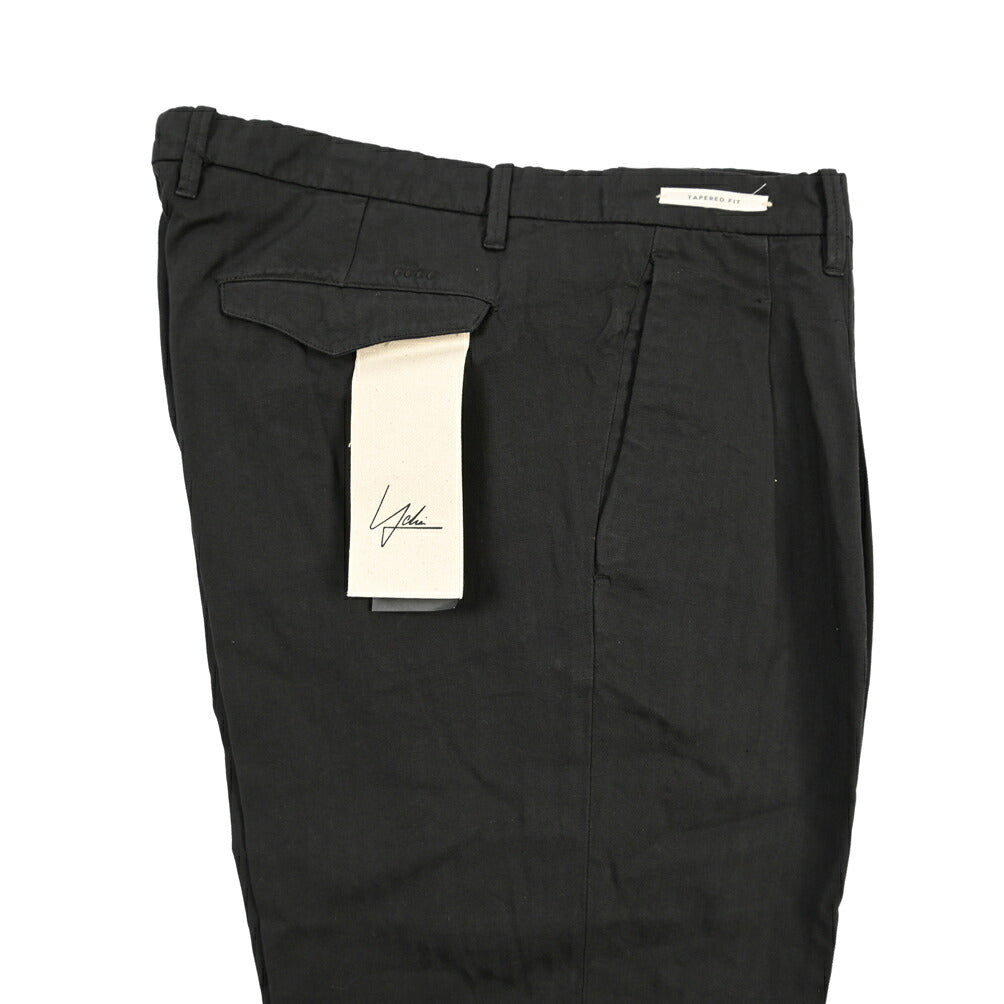 YCHAI “ROBUSTO” リネン混コットン ツータックヘリンボーンパンツ / TAPERED FIT