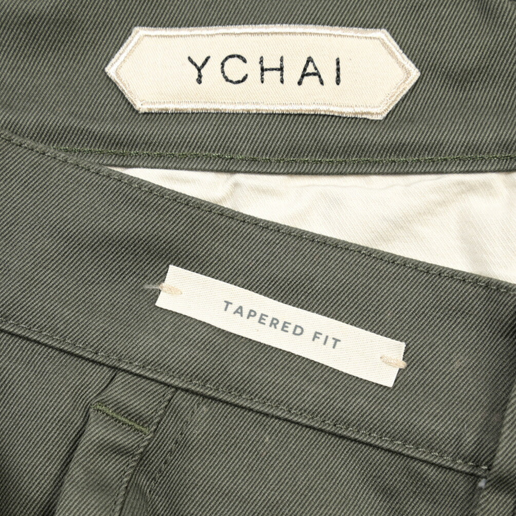 YCHAI “ROBUSTO” ストレッチコットン ノータックカーゴパンツ / TAPERED FIT