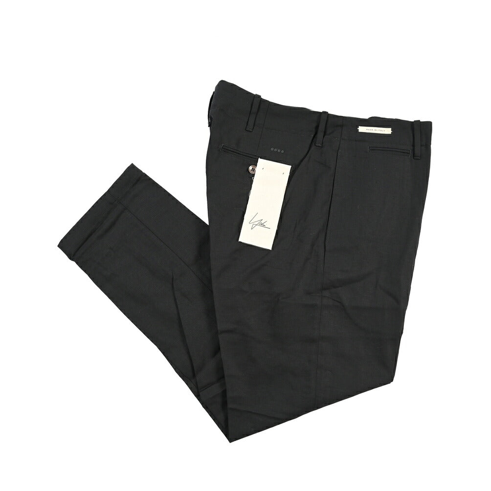 YCHAI “ROBUSTO” リネン混コットン ノータックパンツ / TAPERED FIT