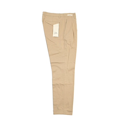 YCHAI “ROBUSTO” リネン混コットン ツータックストレッチパンツ / TAPERED FIT