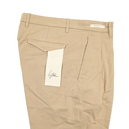 YCHAI “ROBUSTO” リネン混コットン ツータックストレッチパンツ / TAPERED FIT