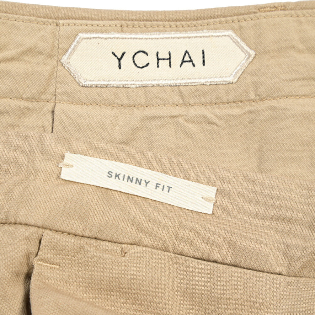 YCHAI “PANATELA” リネン混コットン ノータックストレッチパンツ / SKINNY FIT