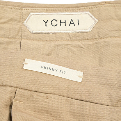 YCHAI “PANATELA” リネン混コットン ノータックストレッチパンツ / SKINNY FIT