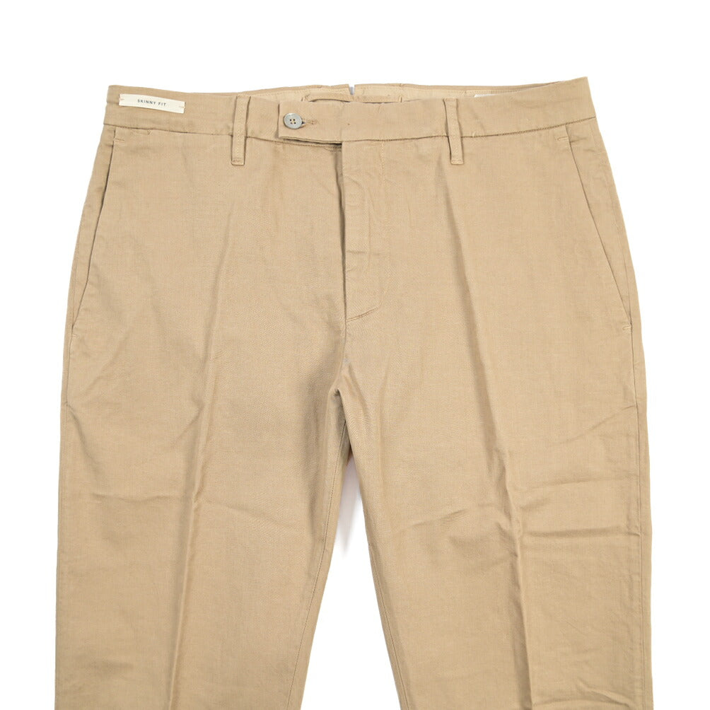 YCHAI “PANATELA” リネン混コットン ノータックストレッチパンツ / SKINNY FIT