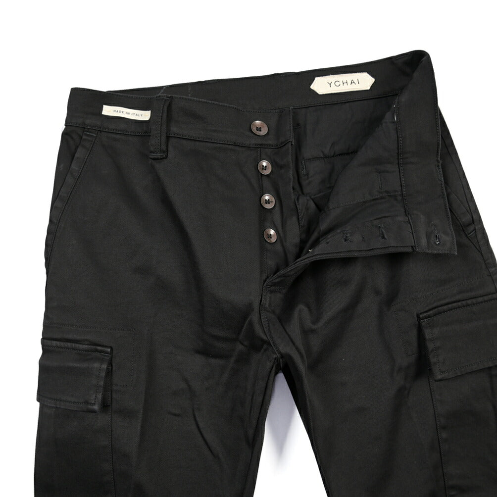 YCHAI “ROBUSTO” ストレッチコットン ノータックカーゴパンツ / TAPERED FIT