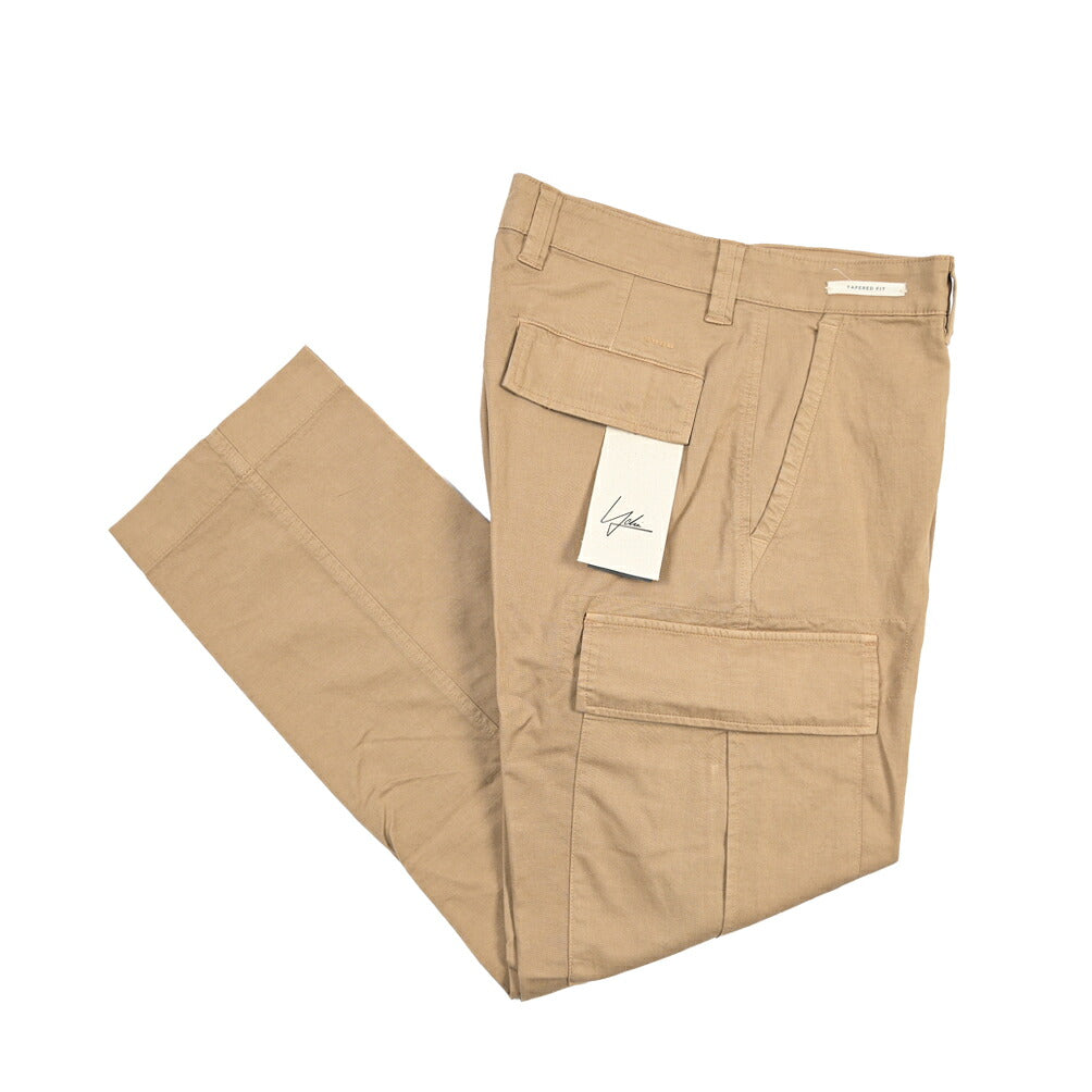 YCHAI “ROBUSTO” リネン混コットン ノータックカーゴパンツ / TAPERED FIT