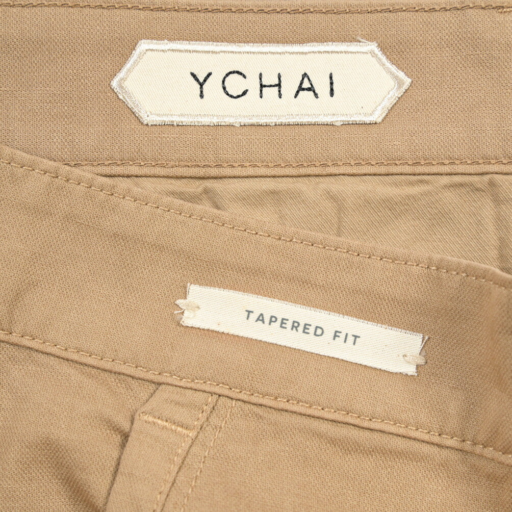YCHAI “ROBUSTO” リネン混コットン ノータックカーゴパンツ / TAPERED FIT