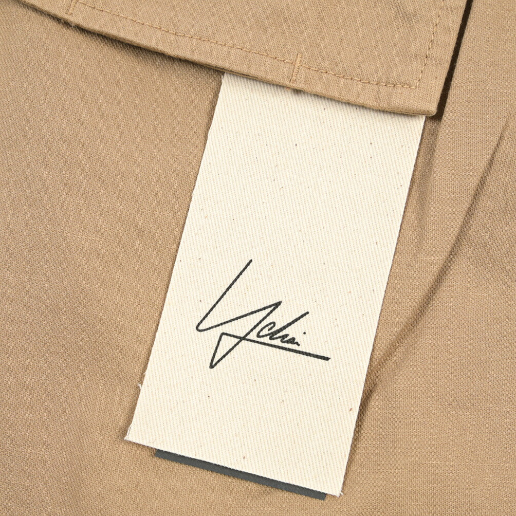 YCHAI “ROBUSTO” リネン混コットン ノータックカーゴパンツ / TAPERED FIT