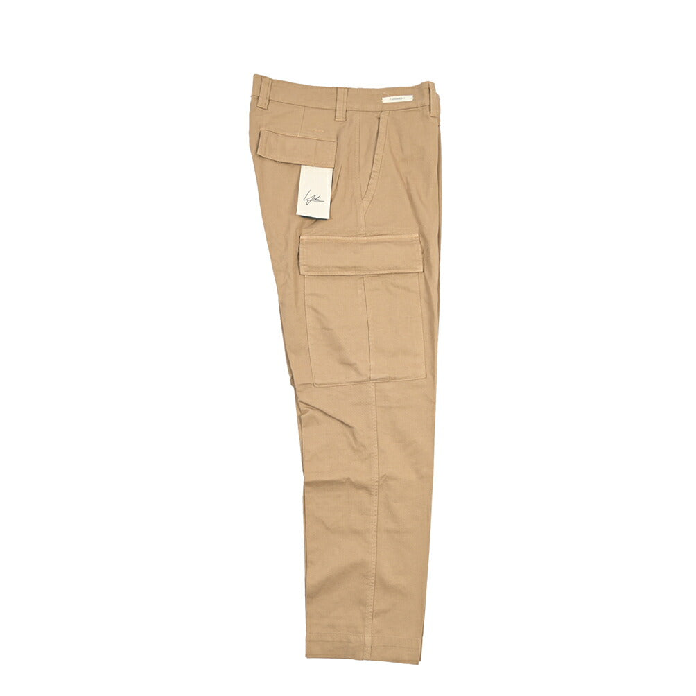 YCHAI “ROBUSTO” リネン混コットン ノータックカーゴパンツ / TAPERED FIT